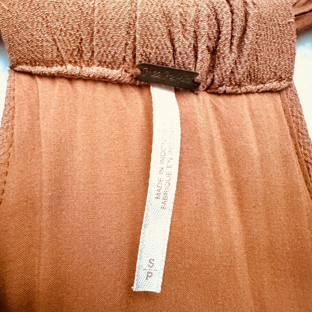 Free People S Drapey Dreams Cross My Heart Halter Top Terracotta Burnt Orange - Picture 6 of 11